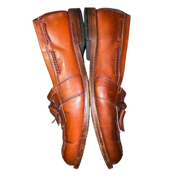 Allen Edmonds Cody Brown Leather Tassel Kiltie Weave Loafers Shoes - Picture 8 of 16